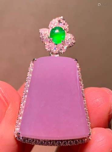 ICY PURPLE JADEITE TABLET PENDANT