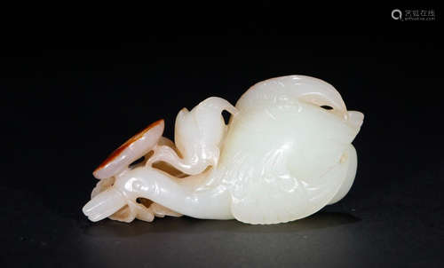 HETIAN JADE SEED CARVED GOOSE PENDANT