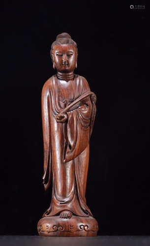 HUANGHUALI WOOD CARVED BUDDHA STATUE