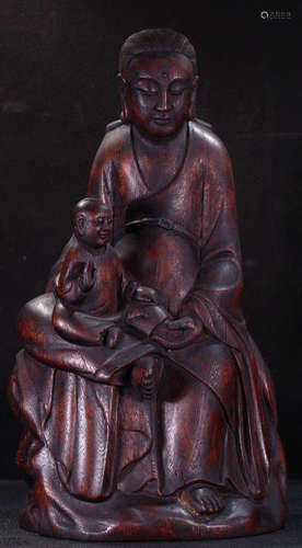 CHENXIANG WOOD CARVED GUANYIN BUDDHA STATUE