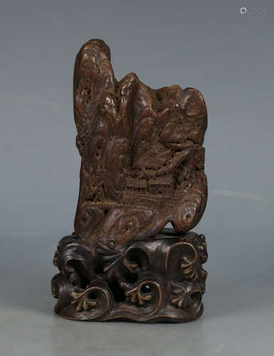 CHENXIANG WOOD CARVED SCHOLAR ROCK