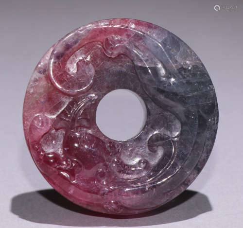 TOURMALINE CARVED DRAGON PATTERN BI