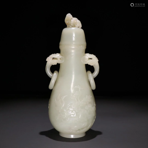 CHINESE HETIAN JADE POT WITH LID