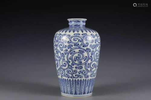 CHINESE BLUE AND WHITE MEIPING , CHENGHUA MARK