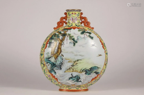 CHINESE FAMILLE ROSE VASE,QIANLONG MARK