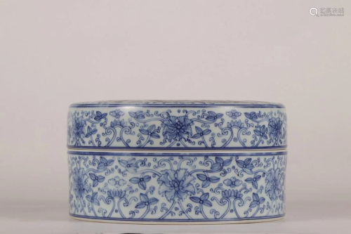 CHINESE BLUE AND WHITE BOX,KANGXI MARK