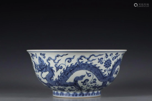 CHINESE BLUE AND WHITE BOWL,XUANDE MARK