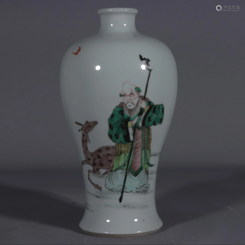 CHINESE WUCAI GLAZED MEIPING