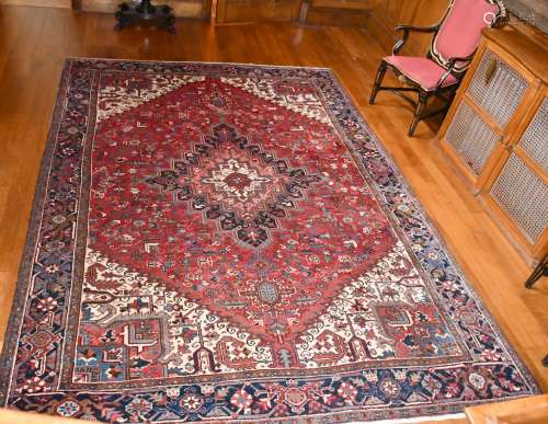 A LARGE GOOD PERSIAN CARPET with large central medallion, ma...