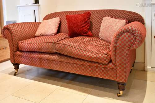 A CHESTERFIELD TWO-SEATER SETTEE. 6ft 3ins long.