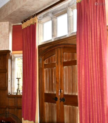 THREE PAIRS OF FULL-LENGTH CURTAINS.