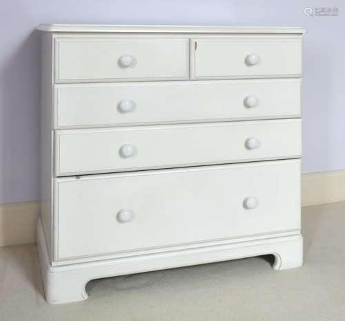 A WHITE PAINTED CHEST. 2ft 10ins wide.