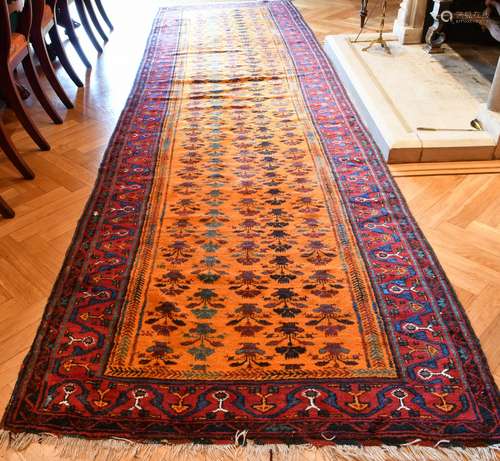 A PAIR OF ANTIQUE HAMADAN-KURD KELLAI RUNNERS. 13ft x 3ft 6i...