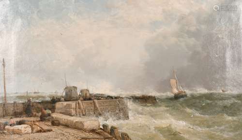 James Webb (1825-1895) British, 'A Bit of the Old Jetty at H...