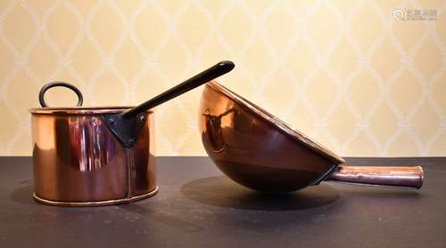 TWO COPPER PANS.