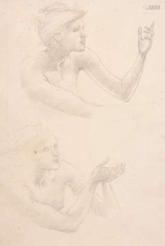 Sir Edward Coley Burne-Jones (1833-1898) British, A pencil s...