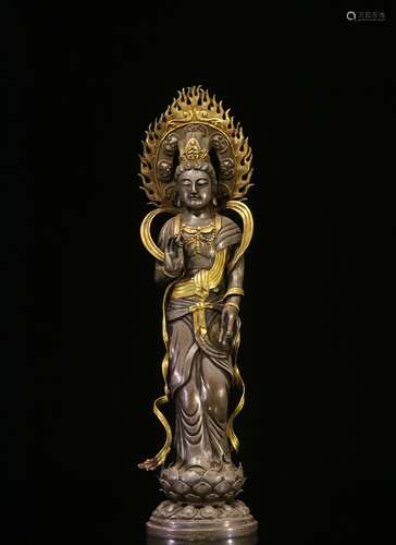 Overseas Backflow.  Gilt Silver Avalokitesvara