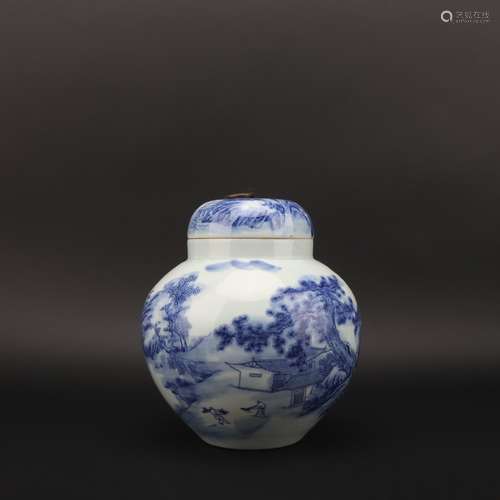 Blue-and-white Tea canister