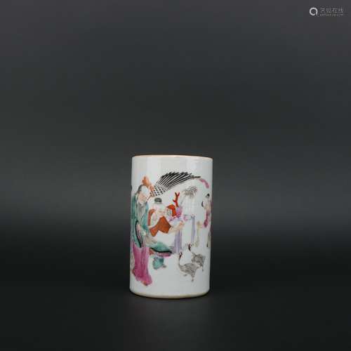 Famille Rose Brush Pot