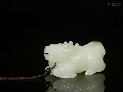 Hetian White Jade Kylin Ornament