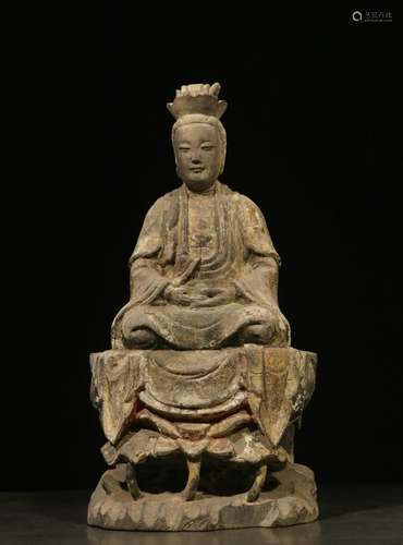 Overseas Backflow.  Wood Bodied Buddha Ornament