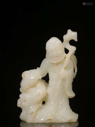 Hetian White Jade Arhat Ornament