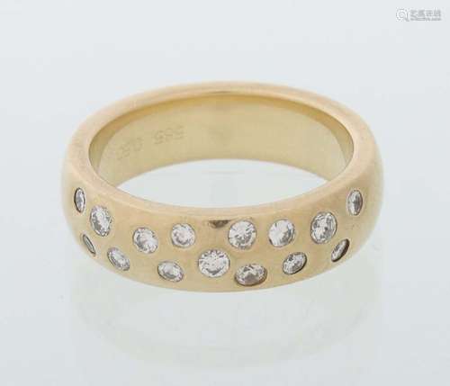 Brillantring modern, Gelbgold 585,