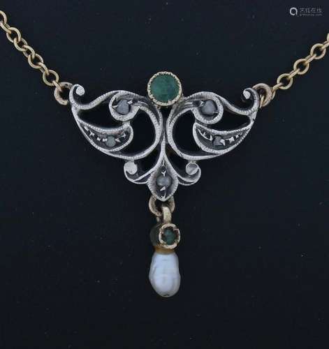 Jugendstil-Collier mit Diamanten Wohl