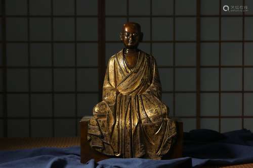 Qing dynasty, Qian long style, Gilt bronze statue of  buddha