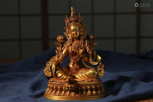 Gilt bronze statue of  buddha