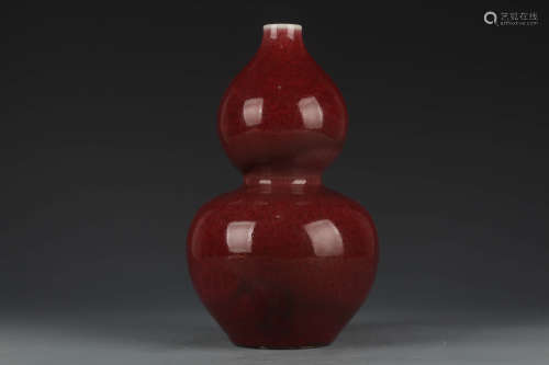 清乾隆 霽紅釉葫蘆瓶