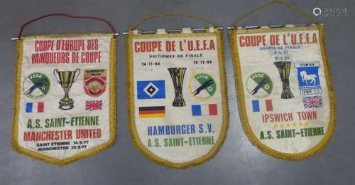 3 grands Fanions de Football de Ligue Europa (Coupe d'Europe...