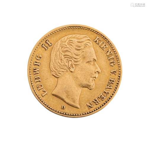 Bayern/Gold - 5 Mark 1877/D,