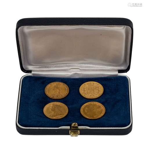 GB/GOLD - 4 Goldsovereigns aus viktorianischer Zeit,