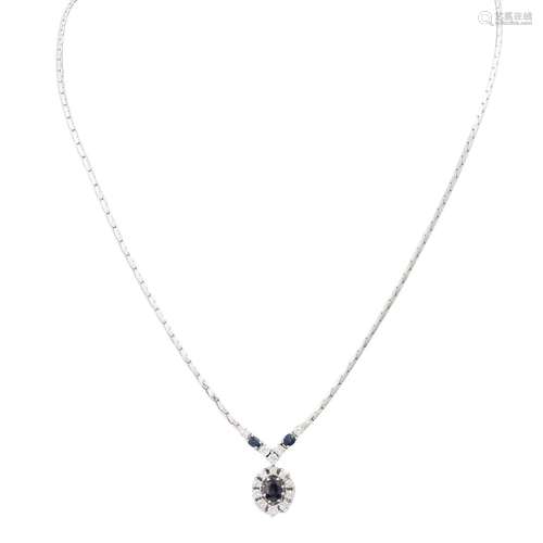 Collier mit Saphiren und Brillanten