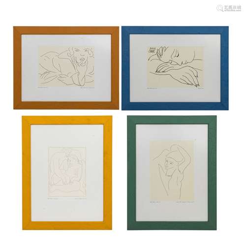 VIER KUNSTDRUCKE PABLO PICASSO UND HENRI MATISSE; The Art Gr...