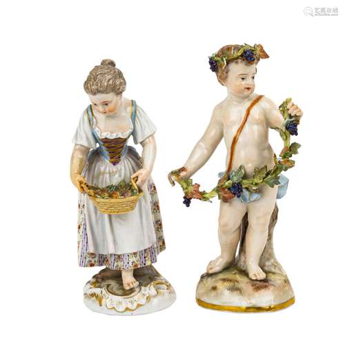 MEISSEN zwei Figuren, 1860-1924,