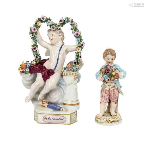 MEISSEN u.a. zwei Figuren, 1860-1924,