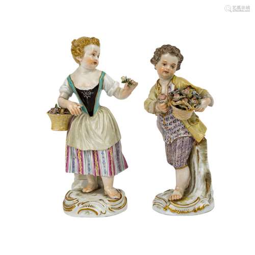 MEISSEN zwei Gärtnerkinder, 1860-1924,