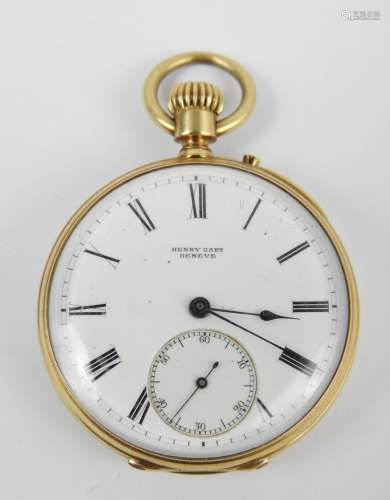 Henry CAPT - Genève : Montre chronomètre de col en or 750/10...