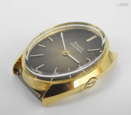 BULOVA : boitier de montre Accutron en or (poinçon hibou). H...