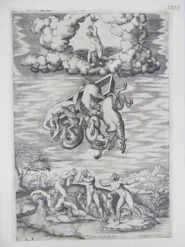 MICHEL- ANGE (1475 - 1564) d'après La chute de Phaëton. Buri...