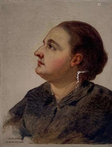Gustave BOULANGER (Paris 1824 - 1888) Portrait de femme vue ...