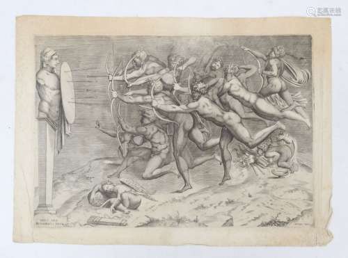 MICHEL- ANGE (1475 - 1564) d'après: Archers tirant sur un te...