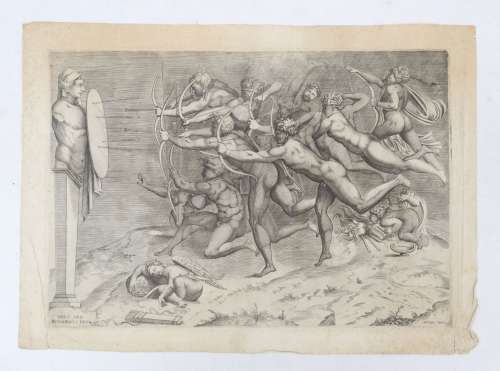 MICHEL- ANGE (1475 - 1564) d'après: Archers tirant sur un te...