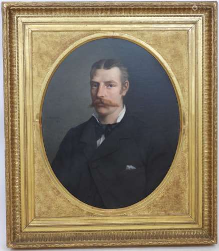 Xénophon HELLOUIN (1820-1895) : Portrait d'homme. Huile sur ...