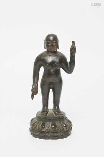 清代 佛祖誕生銅像