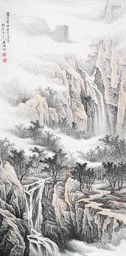 董希源（b.1964） 灵山秀水 镜片 设色纸本