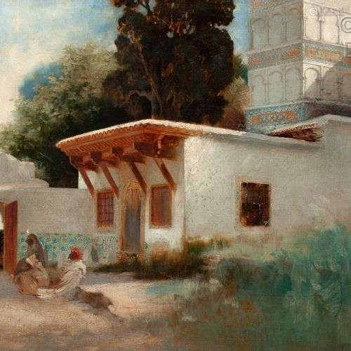 Attribué à Eugène GIRAUD (1806-1881) La mosquée Sidi-Abderra...