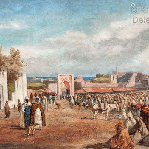 Jacques SIMON (1875-1965) La porte de Tanger Huile sur toile...